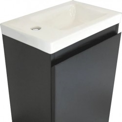 YOLO 400X250X850MM PLYWOOD FLOOR STANDING VANITY - BLACK WITH CERAMIC TOP YOLO 400X250X850MM PLYWOOD FLOOR STANDING VANITY - BLACK WITH CERAMIC TOP
