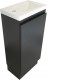 YOLO 400X250X850MM PLYWOOD FLOOR STANDING VANITY - BLACK WITH CERAMIC TOP