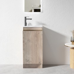 YOLO 400X250X850MM PLYWOOD FLOOR STANDING VANITY - LIGHT OAK WITH CERAMIC TOP YOLO 400X250X850MM PLYWOOD FLOOR STANDING VANITY - LIGHT OAK WITH CERAMIC TOP