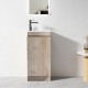 YOLO 400X250X850MM PLYWOOD FLOOR STANDING VANITY - LIGHT OAK WITH CERAMIC TOP