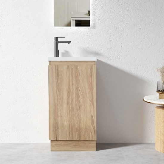 YOLO 400X250X850MM PLYWOOD FLOOR STANDING VANITY - LIGHT OAK WITH CERAMIC TOP YOLO 400X250X850MM PLYWOOD FLOOR STANDING VANITY - LIGHT OAK WITH CERAMIC TOP