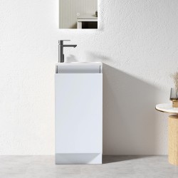 YOLO 400X250X850MM PLYWOOD FLOOR STANDING VANITY - WHITE GLOSS WITH CERAMIC TOP YOLO 400X250X850MM PLYWOOD FLOOR STANDING VANITY - WHITE GLOSS WITH CERAMIC TOP