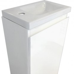 YOLO 400X250X850MM PLYWOOD FLOOR STANDING VANITY - WHITE GLOSS WITH CERAMIC TOP YOLO 400X250X850MM PLYWOOD FLOOR STANDING VANITY - WHITE GLOSS WITH CERAMIC TOP
