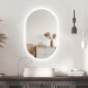 500x800mm Led Mirror Oblong Racetrack LED Wall Mirror Anti Fog Switch 3 Colours Lighting