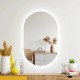 500x800mm Led Mirror Oblong Racetrack LED Wall Mirror Anti Fog Switch 3 Colours Lighting