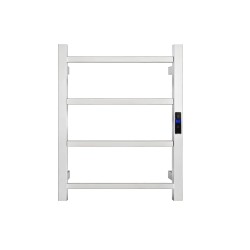 500Hx400Wx110D Square Chrome Electric Heated Towel Rack With Timer 4 Bars