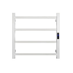 500Hx600Wx110D Square Chrome Electric Heated Towel Rack With Timer 4 Bars
