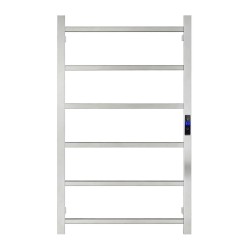 800Hx400Wx110D Square Chrome Electric Heated Towel Rack With Timer 6 Bars