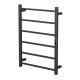 W600 × H800 × D110mm mm Square Matt Black Electric Heated Towel Rack With Timer 6 Bars W600 × H800 × D110mm mm Square Matt Black Electric Heated Towel Rack With Timer 6 Bars