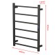 W600 × H800 × D110mm mm Square Matt Black Electric Heated Towel Rack With Timer 6 Bars W600 × H800 × D110mm mm Square Matt Black Electric Heated Towel Rack With Timer 6 Bars