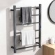 800Hx600Wx110D Gunmetal Grey Electric Heated Towel Rack With Timer 6 Bars