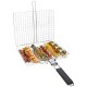 Multi Purpose Portable BBQ Grill Basket Removable Dividers & Foldable Handle