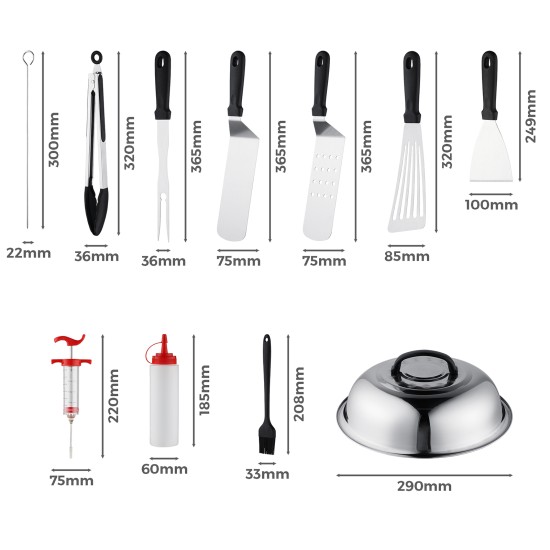 42-Piece Grill & Griddle Accessories Set Stainless Steel BBQ Tool Kit with Portable Carry Bag 42-Piece Grill & Griddle Accessories Set Stainless Steel BBQ Tool Kit with Portable Carry Bag