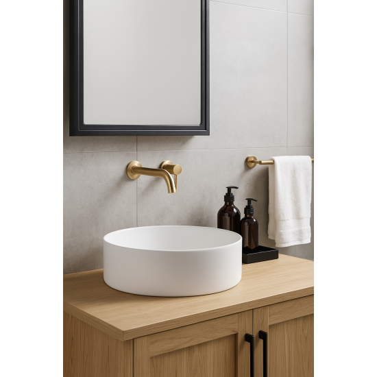 365*365*125mm Bathroom Round Above Counter Matt White Ceramic Wash Basin 365*365*125mm Bathroom Round Above Counter Matt White Ceramic Wash Basin