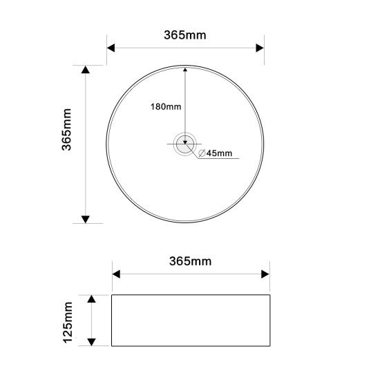 365*365*125mm Bathroom Round Above Counter Matt White Ceramic Wash Basin 365*365*125mm Bathroom Round Above Counter Matt White Ceramic Wash Basin