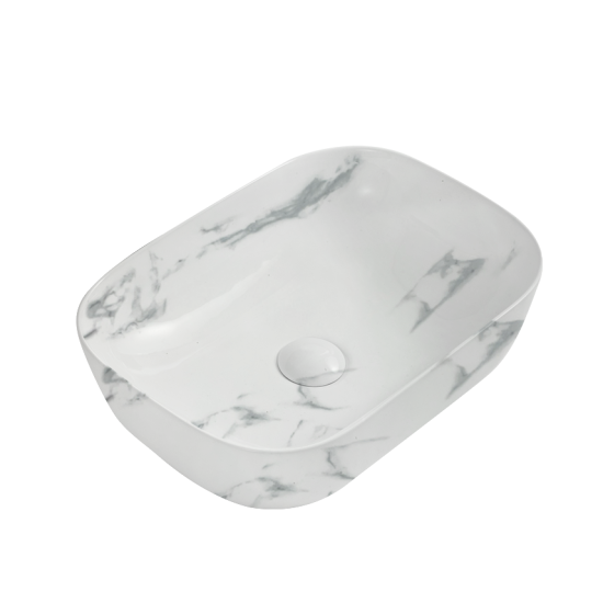 455*325*135mm Rectangle Carrara White Above Counter Ceramic Wash Basin 455*325*135mm Rectangle Carrara White Above Counter Ceramic Wash Basin