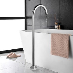 Chrome Plated Solid Brass Freestanding Floor Mounted Bath Filler with Mixer Set Chrome Plated Solid Brass Freestanding Floor Mounted Bath Filler with Mixer Set