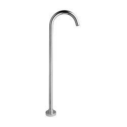 Round Chrome Solid Brass Freestanding Bath Spout Floor Mounted Bath Filler Round Chrome Solid Brass Freestanding Bath Spout Floor Mounted Bath Filler