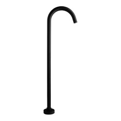 Round Black Solid Brass Freestanding Bath Spout Floor Mounted Bath Outlet Round Black Solid Brass Freestanding Bath Spout Floor Mounted Bath Outlet