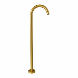 Round Brushed Yellow Gold Solid Brass Freestanding Bath Spout Floor Mounted Round Brushed Yellow Gold Solid Brass Freestanding Bath Spout Floor Mounted