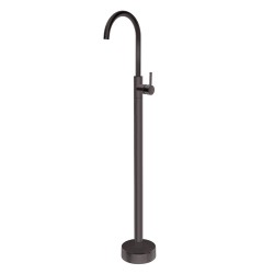 Round Gunmetal Grey Solid Brass Freestanding Bath Spout with Mixer Floor Mounted Round Gunmetal Grey Solid Brass Freestanding Bath Spout with Mixer Floor Mounted