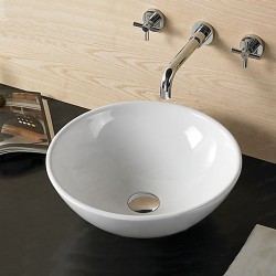 400*400*155mm Bathroom Round Above Counter White Ceramic Wash Basin 400*400*155mm Bathroom Round Above Counter White Ceramic Wash Basin