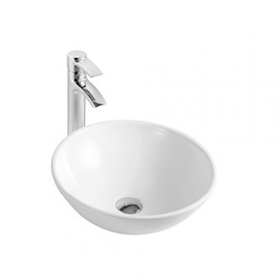 400*400*155mm Bathroom Round Above Counter White Ceramic Wash Basin