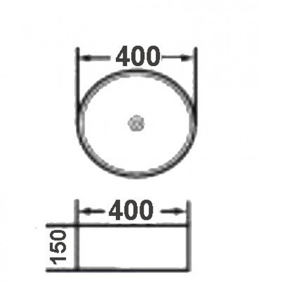 400*400*150mm Bathroom Round Above Counter White Ceramic Wash Basin