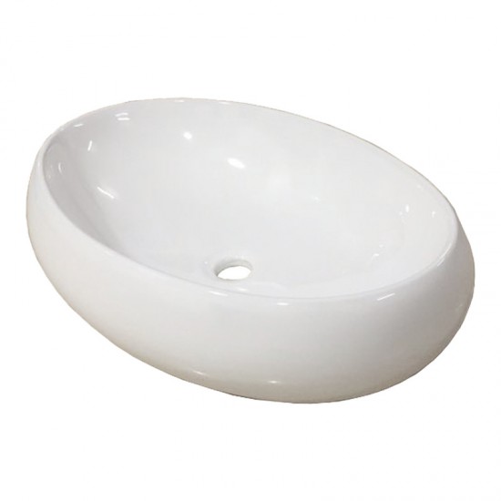 600*400*155mm Bathroom Oval Above Counter White Ceramic Wash Basin