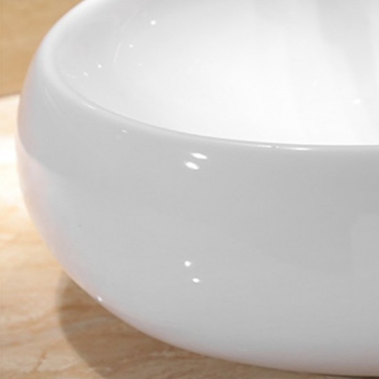 600*400*155mm Bathroom Oval Above Counter White Ceramic Wash Basin