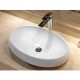 600*400*155mm Bathroom Oval Above Counter White Ceramic Wash Basin