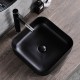 385*385*140mm Bathroom Square Above Counter Matt Black Ceramic Wash Basin