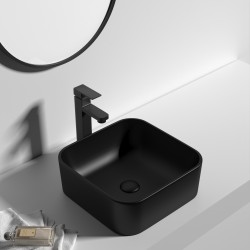 385*385*140mm Bathroom Square Above Counter Matt Black Ceramic Wash Basin 385*385*140mm Bathroom Square Above Counter Matt Black Ceramic Wash Basin