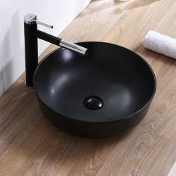 415*415*135mm Bathroom Round Above Counter Matt Black Ceramic Wash Basin 415*415*135mm Bathroom Round Above Counter Matt Black Ceramic Wash Basin