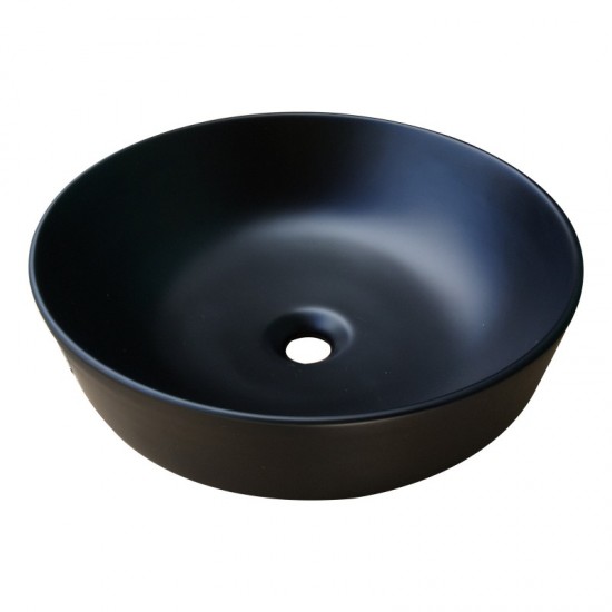 415*415*135mm Bathroom Round Above Counter Matt Black Ceramic Wash Basin