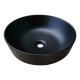 415*415*135mm Bathroom Round Above Counter Matt Black Ceramic Wash Basin