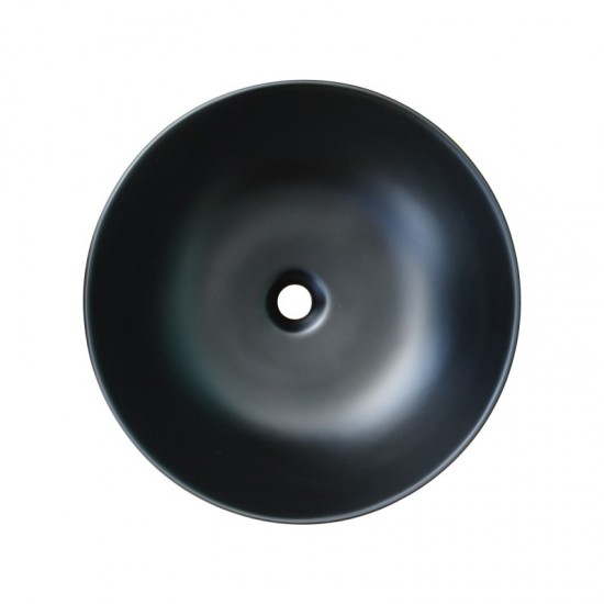 415*415*135mm Bathroom Round Above Counter Matt Black Ceramic Wash Basin