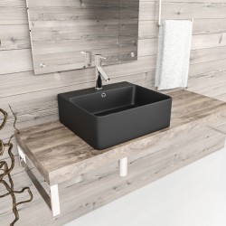 460*420*155mm Bathroom Square Above Counter Matt Black Ceramic Wash Basin 460*420*155mm Bathroom Square Above Counter Matt Black Ceramic Wash Basin