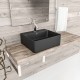 460*420*155mm Bathroom Square Above Counter Matt Black Ceramic Wash Basin