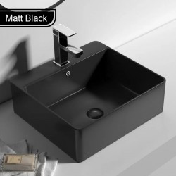 460*420*155mm Bathroom Square Above Counter Matt Black Ceramic Wash Basin 460*420*155mm Bathroom Square Above Counter Matt Black Ceramic Wash Basin