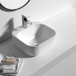 415*415*155mm Above Counter Square White Ceramic Basin Counter Top Wash Basin 415*415*155mm Above Counter Square White Ceramic Basin Counter Top Wash Basin