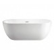 1400x700x580mm Oval Bathtub Freestanding Acrylic Apron White Bath Tub