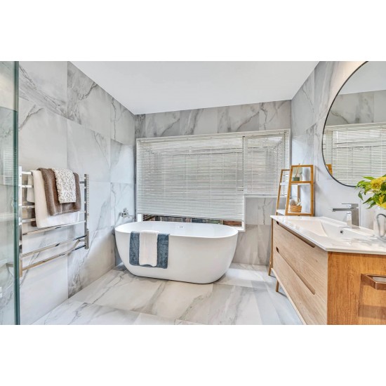 1500x700x580mm Oval Bathtub Freestanding Acrylic Apron White Bath Tub