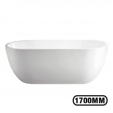 1700x750x580mm Oval Bathtub Freestanding Acrylic Apron White Bath Tub