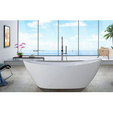 1700x800x710mm Oval Bathtub Freestanding Acrylic White Bath Tub
