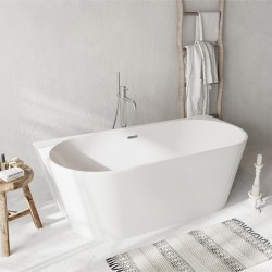 1500x750x580mm Back To Wall Freestanding Acrylic Apron White Bathtub 1500x750x580mm Back To Wall Freestanding Acrylic Apron White Bathtub