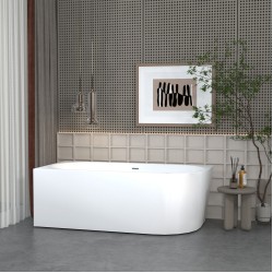 1500x750x580mm Corner Bathtub Right Corner Back to Wall Acrylic White Bathtub 1500x750x580mm Corner Bathtub Right Corner Back to Wall Acrylic White Bathtub