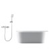 1500x750x580mm Back To Wall Freestanding Acrylic Apron White Bathtub with Solid Brass Mixer Diverter & ABS Handheld Shower Tap Set 1500x750x580mm Back To Wall Freestanding Acrylic Apron White Bathtub with Solid Brass Mixer Diverter & ABS Handheld Shower Tap Set