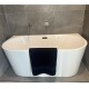 1500x750x580mm Back To Wall Freestanding Acrylic Apron White Bath Tub 