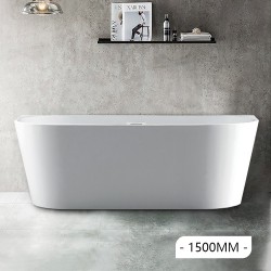 1500x750x580mm Back To Wall Freestanding Acrylic Apron White Bath Tub  1500x750x580mm Back To Wall Freestanding Acrylic Apron White Bath Tub